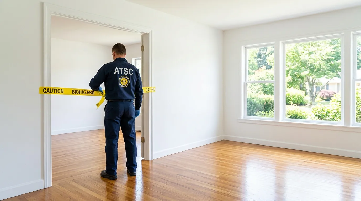 Certified biohazard cleanup crew performing Decomposition Cleanup in Goose Creek